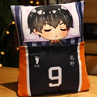 Zhongkaihua Haikyuu Plüschkissen mit Cartoon-Figur, Kageyama Tobio, 3D-bedruckt, Plüschkissen, Sofakissen, Anime-Cartoon-Bild, Cosplay-Geschenk, 36 x 27 cm