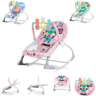 Chipolino Babywippe Baby Spa 2 in 1 elektrisch Stuhl Schaukelfunktion Spielbogen rosa