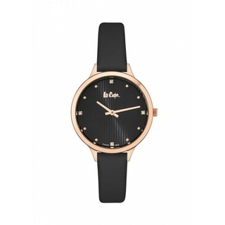 LeeCooper Uhr LC06461.451 schlichte Damen Armbanduhr schwarz roségold-farbig