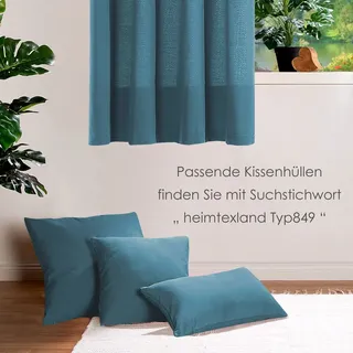 heimtexland ® Deko Vorhang Baumwolle Dekoschal Blickdicht Einfarbig Ösenschal Gardine Typ849 Petrol HxB 245x140 cm