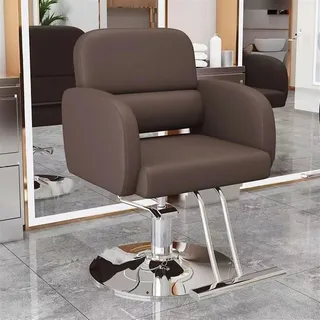 RCJCQSR Friseurstuhl, Friseurstuhl, Friseursalon, 360 Grad, drehbar, Spa, Beauty-Ausrüstung, Stylistenstuhl mit robuster Hydraulikpumpe (Farbe: Braun)