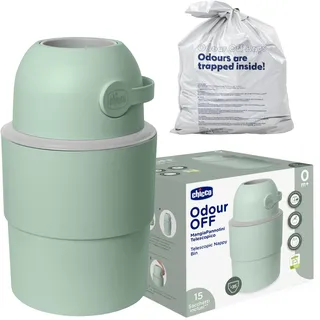 Chicco Teleskop-Windeleimer, Geräumig und Praktisch, Kompaktes Design, Kompatibel mit Chicco Odour Off Müllbeuteln, Hergestellt aus 50 Prozent wiederverwendetem Kunststoff, grün