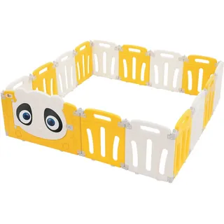 joyz Laufgitter Baby Absperrgitter Panda faltbar Krabbelgitter Laufstall 160x160 cm