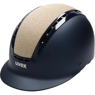 uvex suxxeed starshine - robuster Reithelm für Damen und Herren - individuelle Größenanpassung - optimale Belüftung - navy-champagner - 55-56 cm