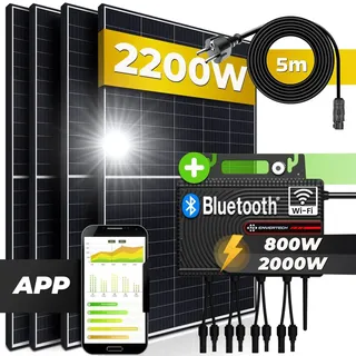 sunniva Balkonkraftwerk 2200/2000 W Solaranlage mit 2000 W Envertech Micro Wechselrichter 4 x 550 W