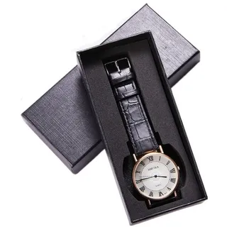 BAYLI Schmucketui Geschenk Uhrenbox für 1 Uhr, 145 x 65 mm Uhrenkarton in Schwarz, Gesch