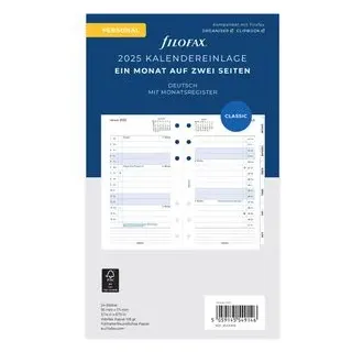 Filofax Personal 1Mo./2S. tabbed (deutsch)2025