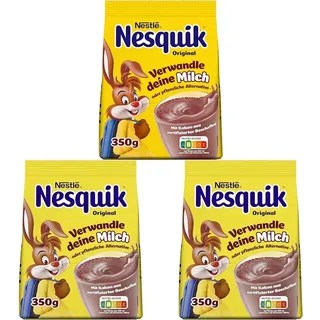 Nestlé Nesquik Original kakaohaltiges Getränkepulver, ideal für Milchshakes & heiße Getränke, 3er Pack (1 x 350g)
