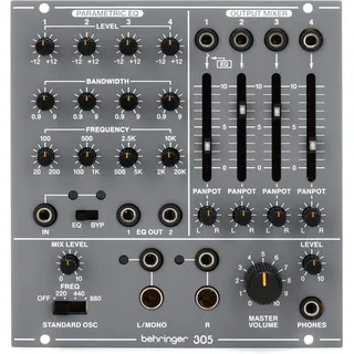 Behringer 305 EQ/MIXER/OUTPUT Legendärer analoger parametrischer EQ, Mixer und Ausgangsmodul für Eurorack