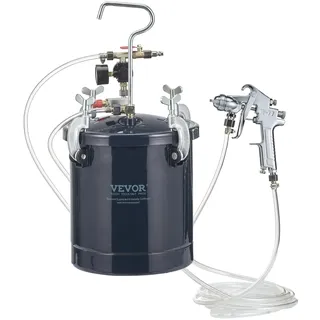 Vevor Druckbehälter Farbbehälter Sprühfarbe Drucktopf 10 L Drucktank, 60 psi Lackierpistole Farbbehälter Φ 52 x 32 cm Spray Paint Pressure Pot Tank Paint Container Farbspritzpistolen Lacken, Flecken
