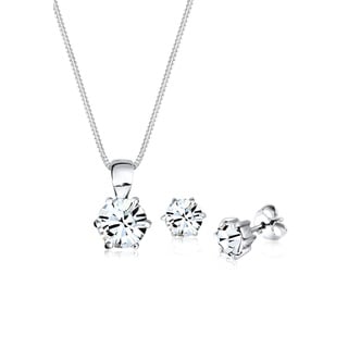 Elli Elli Schmuckset Basic Kristall 925 Silber Schmuck-Set Damen