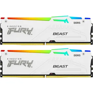 Kingston FURY Beast DDR5 6000MT/s RGB 32GB Kit (2x16GB) CL30 Weiß KF560C30BWEAK2-32
