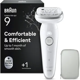 Braun Epilierer Damen Silk-épil 9, Ladyshaver, 9-130, Weiß/Rosa | mit Schwenkbarem Kopf, Einfache Haarentfernung, Nass Und Trocken, Wasserdicht, Inkl. Gillette Venus Rasierer, Trimmeraufsatz