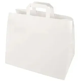 Papstar 50 Tragetaschen, Papier 27 cm x 32 x 17 cm weiss mit Tragegriff