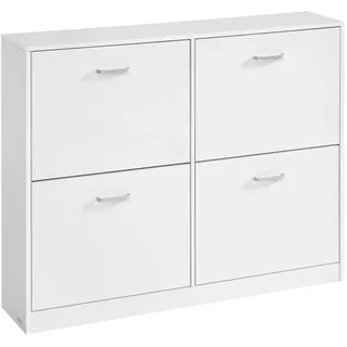 VASAGLE Schuhschrank 24 x 105,5 x 82,7 cm höhenverstellbar / weiß