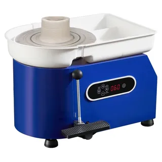 VEVOR Töpferscheibe 25CM Töpferformmaschine 280W Elektrische Töpferscheibe mit Fußpedal und abnehmbarem Becken Formwerkzeugset für Keramik Ton...