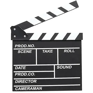 Schwarz Filmklappe Holz, Regieklappe für Film & Shoot, Requisiten Kino Deko | Regisseure Clapper Board für Werbespots, Fernsehserie, Home Decoration, Film Klappe als Shoot Requisiten