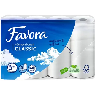 Favora Küchentücher 3-lagig 4 x 64 Blatt