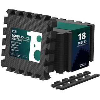 CLP Bodenschutzmatten 30x30 cm schwarz/18er-Set
