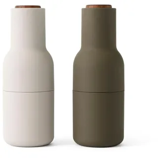 Audo Bottle Grinder, Hunting Green/Beige, Walnut, 2-pack