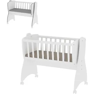 Lorelli Babywiege, First Dreams 4 Räder, Bremsen, umbaubar weiß