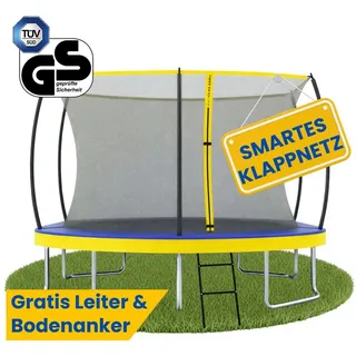 Zero Gravity Outdoor Trampolin 366 x 244 cm oval Blau/Gelb
