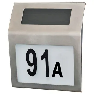 Gravidus Edelstahl Solar Hausnummer Nummer Leuchte beleuchtet Beleuchtung LED