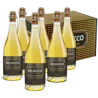 DELSECCO 2024 im 6er-Karton 6 Flaschen Deutscher weisser Bioperlwein, Rheinhessen, Bio Probierpakete