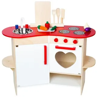 warenhandel könig Spielküche Kinder-Spielküche aus Holz mit Herz-Backofen, Holz