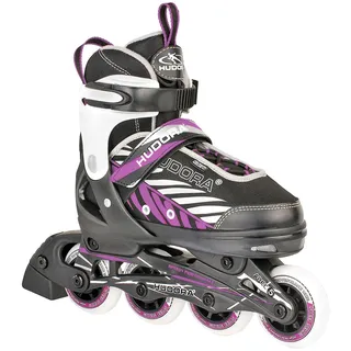 HUDORA Patines de ruedas Mia negro/morado - Patines para niños / adolescentes y adultos - tallas 37-40 - ajustables en 4 tallas - cómodos y elegantes