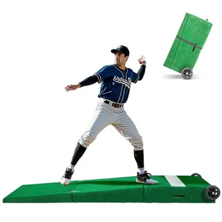 Vevor Pitching Mound, tragbarer Baseball Pitcher Mound, 90 Zoll Pitching-Trainingsausrüstung (Oudoor / Indoor), Softball-Pitching-Hilfen mit Antifade-Rasen & Pitching-Gummi & Tragegriff
