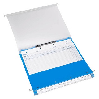 BOI Patienten-Dokumentations-Hängemappe 2-Ringe Click 2 Stationär blau Boden: 2,5 cm