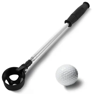 ASelected Golfball-Retriever, 2 m, Edelstahl, Teleskop-Golfball-Retriever, Golfballsammler für Wasser, mit Golfballgreifer für Putter, Golfzubehör, Geschenke für Golfer