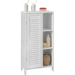 SoBuy Badezimmerschrank Weiß, Bht ca: 48x96x24cm BZR39-W Aufbewahrungsschrank für Badezimmer,
