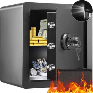 Mophorn - Vevor Safe Tresor 1,8 Kubikfuß, Möbeltresor Mit Feuerfester Geldtasche, Passwort & Schlüssel Digitaler Heimtresor Herausnehmbares Regal, Innenschrank, Wandtresor Für Bargeld, Schmuck, Dokumente Usw.