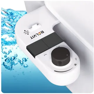 Belvit Bidet Taharet Aufsatz Schwarz für Toilettensitz Intimreinigung mit verstellbarem Wasserdruck und selbstreinigender Düse ohne Strom