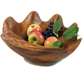 Guru-Shop Dekoschale Obstschale aus Holz, geschnitzte Obstschale,.. braun 33 cm x 11 cm x 33 cm