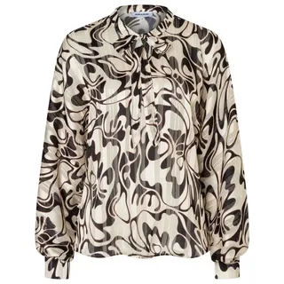 More & More Langarmbluse bedruckt Braun/Weiß 44