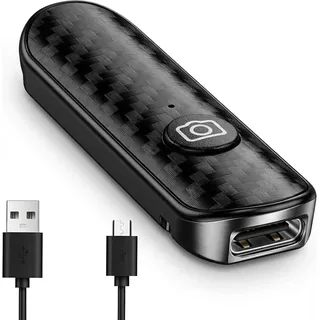 Bluetooth Fernbedienung Bluetooth 5.0 Kamera Fernauslöser Design in Carbonfaser Wiederaufladbare Kamera-Fernbedienung mit Typ-C-Ladung 10m Reichweite Kompatibel mit iOS & Android
