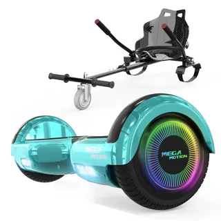 MEGA MOTION 6.5 Zoll Hoverboards mit Sitz für Kinder, Geschenk für Kinder, mit Bluetooth-Lautsprecher-leistungsstarkem Motor, mit LED-Leuchten