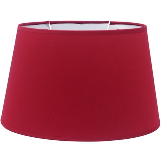 Lampenschirm Stofflampenschirm in Leinenoptik Oval für E14/E27 Fassung H 17.5 cm (rot)
