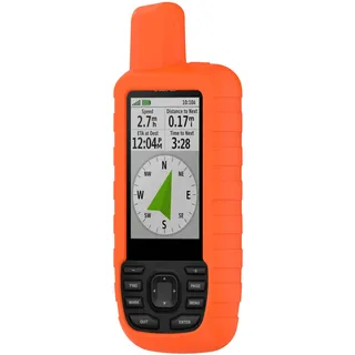 QJONSIU Hülle Kompatibel mit Garmin GPSMAP 67/679, Kratzfeste Weiches Silikon Schutzhülle für GPS Handgerät-Orange