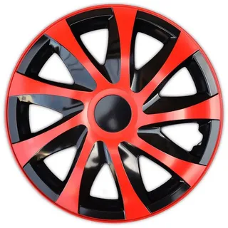 NRM KO238 Radzierblende Draco CS, Schwarz/Rot, 14 Zoll, 4er Set