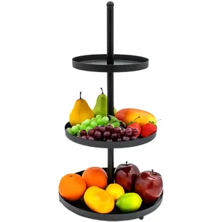 Spetebo Metall Etagere schwarz mit 3 Ablagen - 56 x 30 cm - Deko Servierplatte mit 3 Etagen - Servierständer Kuchenständer Etagenständer Telleretagere