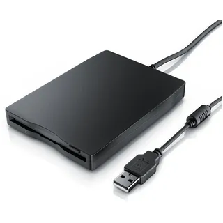 CSL Externes USB Diskettenlaufwerk FDD 1,44 MB (3,5 Zoll) für PC & Mac Diskettenlaufwerk (USB 2.0, USB 2.0 Schnittstelle (abwärts- aufwärtskompatibel), Windows 11 fähig) schwarz