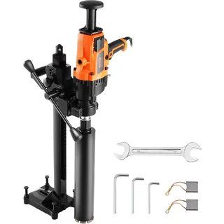 Vevor Diamantkernbohrmaschine 2-18 cm Bohrdurchmesser, handgeführtes Diamant-Kernbohrgerät mit Ständer und Kernbohrer, 2600 W Beton-Kernbohrer Nass- und Trockenanwendung, für Beton