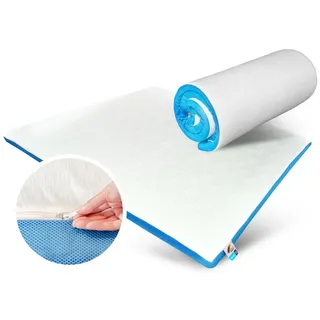 MARQA HOME, Topper Matratzentopper Komfortschicht, Reißverschlüsse, Waschbaren Bezug, Blue Gel, (Packung set, 1 Tlg), Für alle Betten (Boxspringbett) und Matratzen geiegnet 140 cm x 200 cm