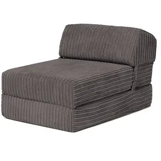 Changing Sofas | 'Bjorn' Jumbo-Cord ausklappbare Einzel-Z-Bettmatratze - Gästezimmer, Gästebett, Tagesbett für Gäste - Langlebig und komfortabel (Charcoal)