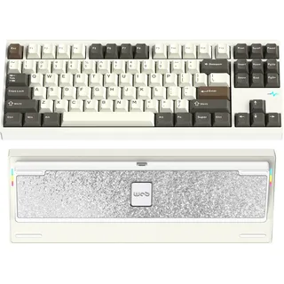 CutiePcs WOBKEY Crush 80 Reboot CNC Aluminium 5-Sekunden-Schnellverschluss, Dreifach-Verbindungsmodi, Mechanische Tastatur mit überragender Akustik (Pro Weiß)
