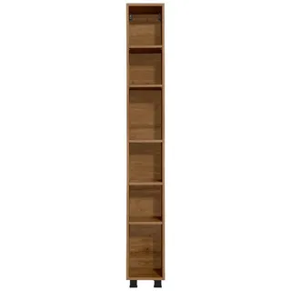 WELLTIME Hochschrank WELLTIME "Trento, Badmöbel, Badregal, Regal, Breite 25 cm", braun (wotaneiche), B:25cm H:180cm T:25cm, Schränke, Hochschrank, Standregal, Badezimmer-Regal, für viel Stauraum